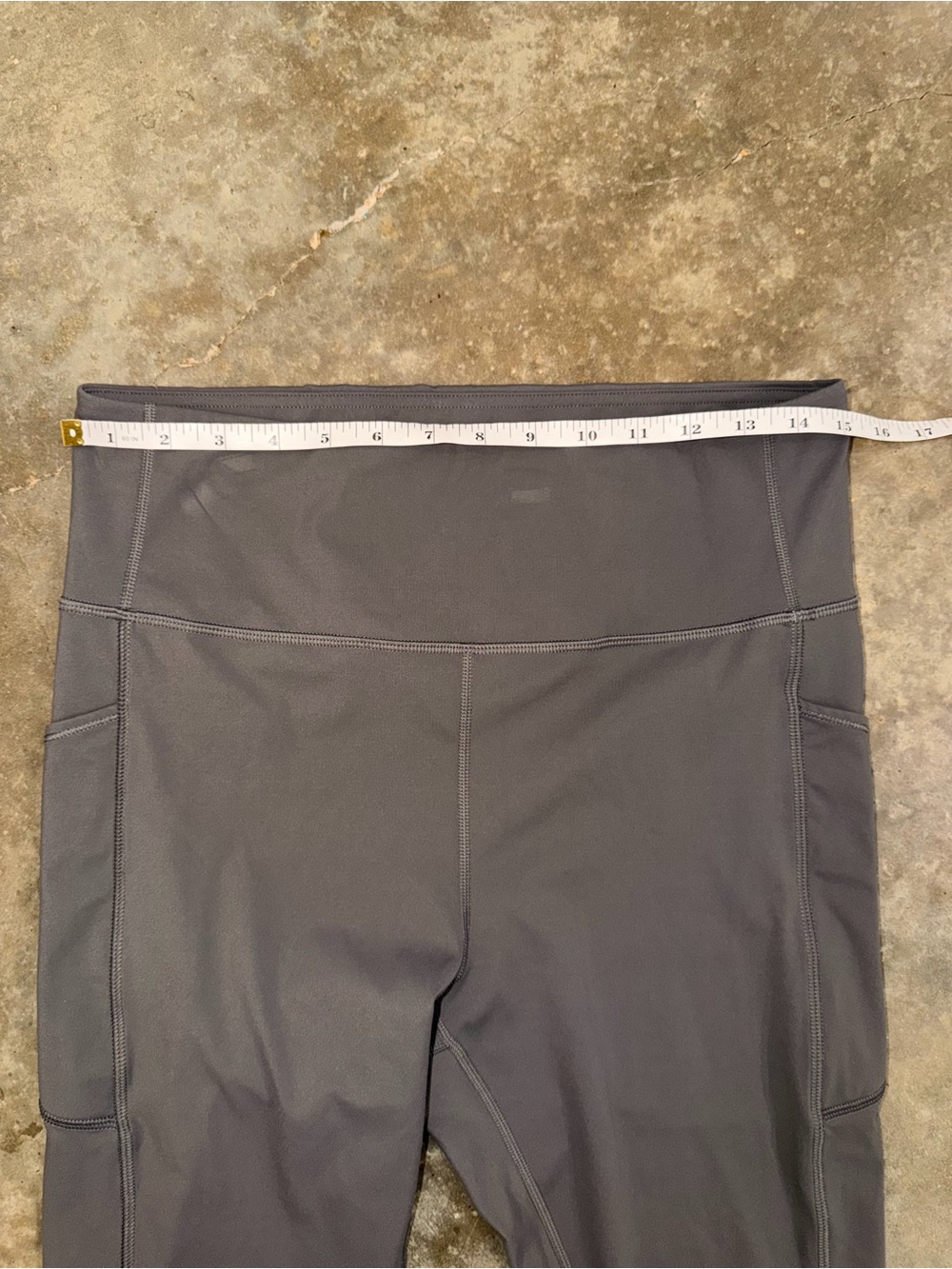 CRZ YOGA Gray High Rise Pockets Capri Leggings XL Athletic Running Athleisure - Picture 7 of 12